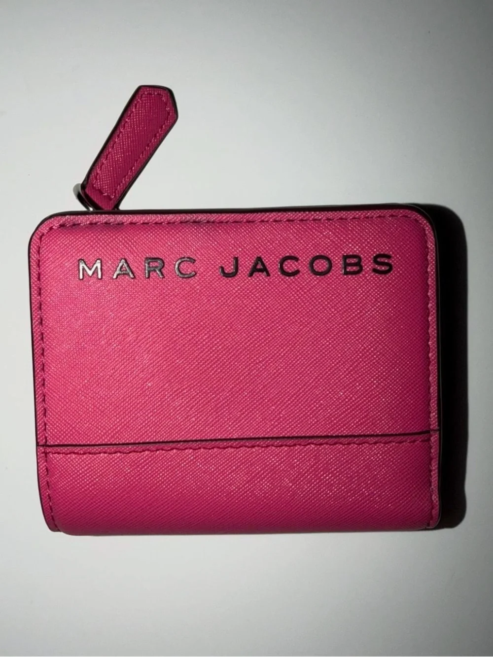 Marc Jacobs Hot Pink Saffiano Zip Wallet